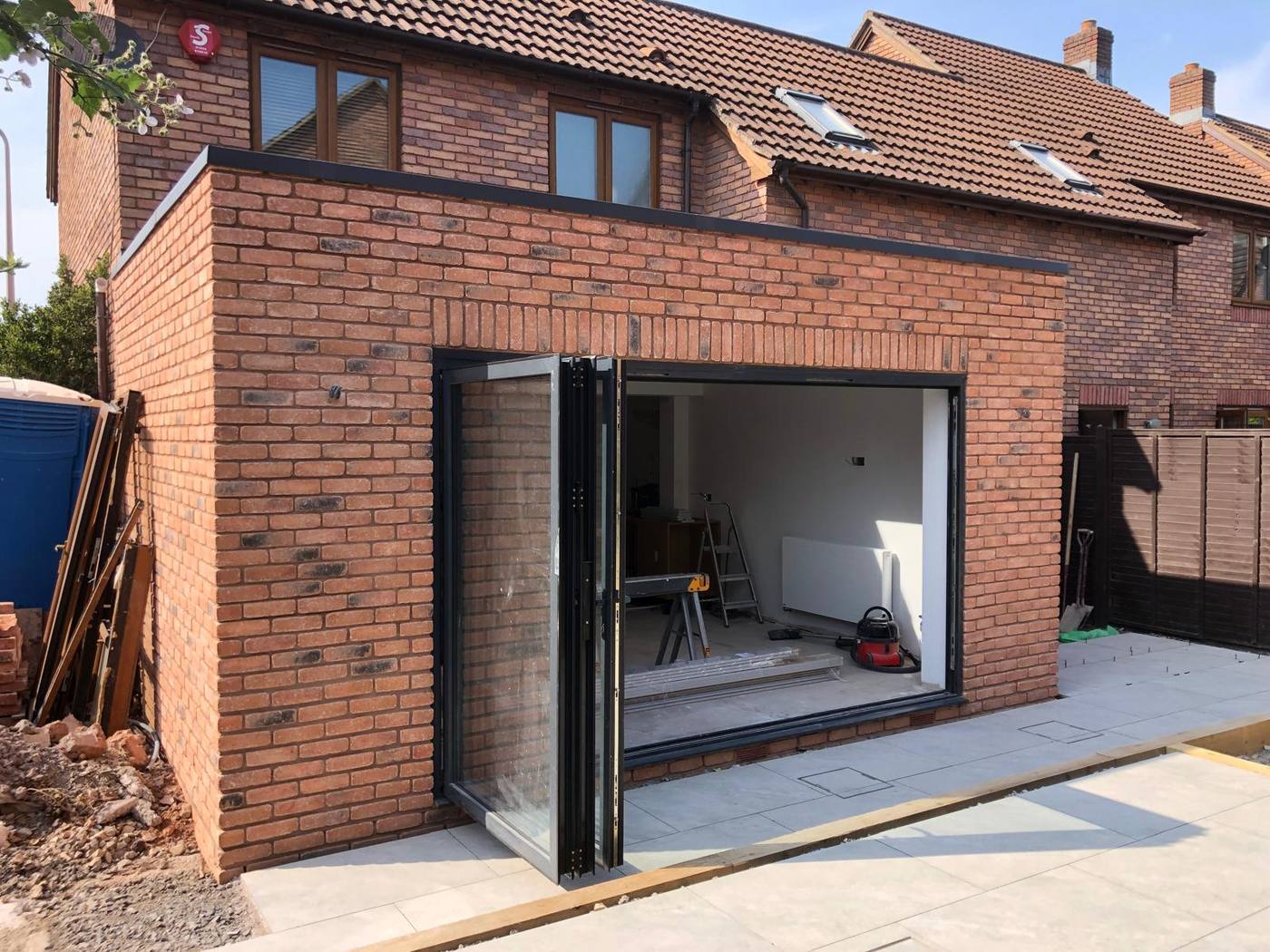 Brick extension with bi-fold doors
