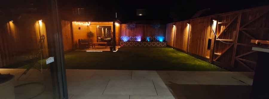 Garden at night outdoor lighting